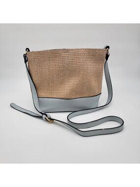 Izzy & Ali Vegan Leather Wicker Crossbody Handbag